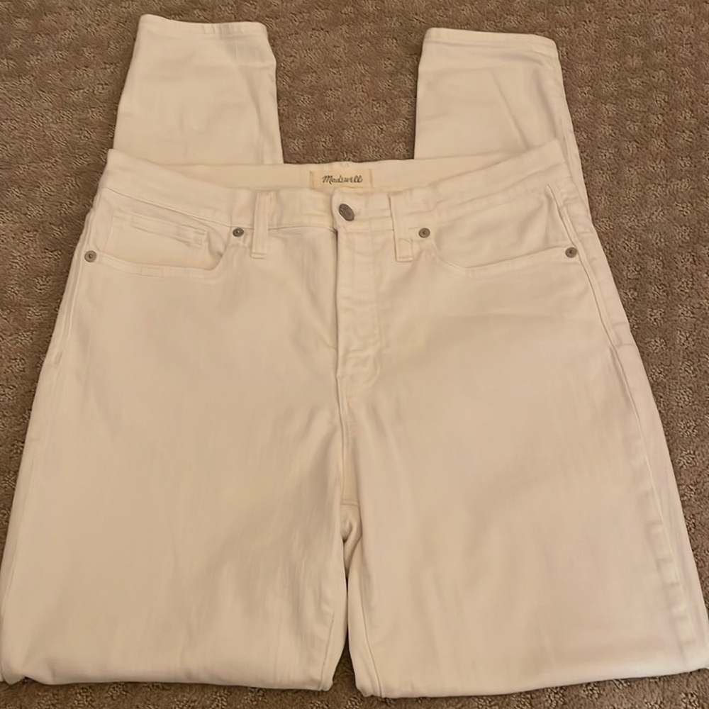 Madewell High Riser Skinny White Jeans (31T)